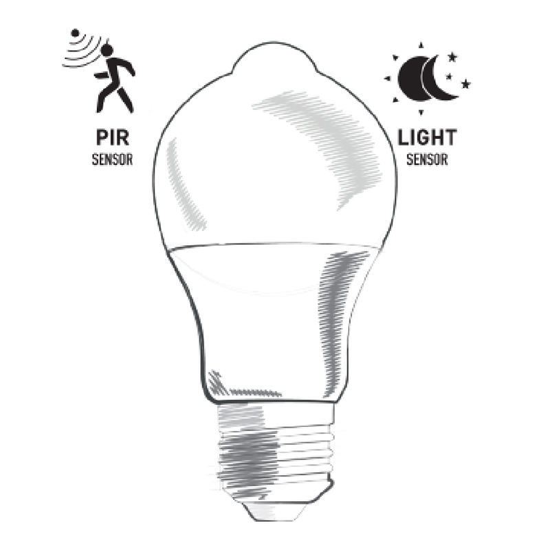 A60 PIR Motion Sensor LED Bulbs
